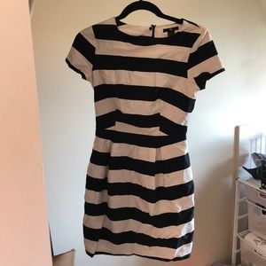 Black and white striped dress